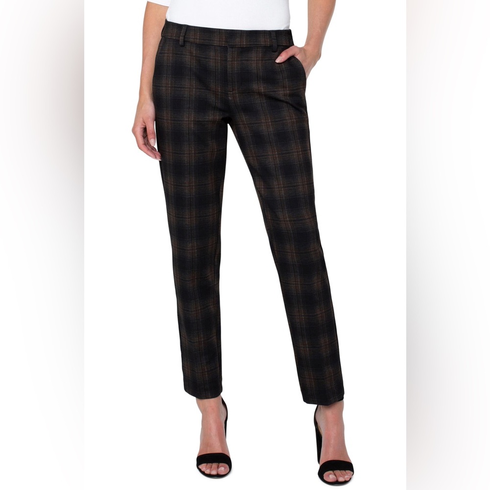 Women’s Liverpool Los Angeles Kelsey Plaid Ponte Trousers size 0